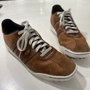 Adidas Men’s Brown Leather Spikeless Golf Shoes Size [12] Casual Comfort Lace Up